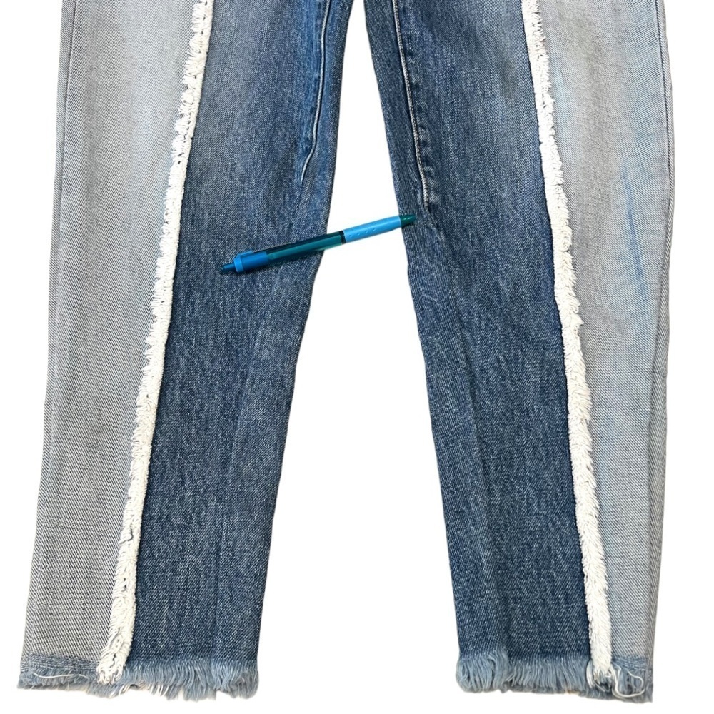 Carmar Marietta High Rise Two Tone Tapered Frayed Seams Denim Jeans Womens 26 - Picture 3 of 12